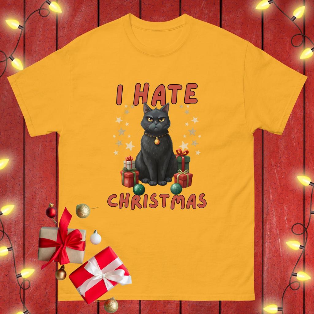 Anti Christmas Shirt Funny Cat Christmas Tshirt I Hate Christmas T-shirt Anti Christmas Consumerism Tee Xmas Gift For Cat Lover