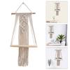 Cotton Rope Storage Rack for Bedroom Handwoven Tapestry Storage Rack Swing Rope Floating Shelf Wall Hanging Organizer