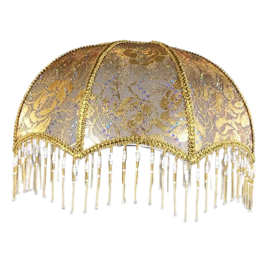 Decorative Shade Lampshade Lamp Cover, Suitable for E27 Lamp Holder with Tassel, Elegant Vintage Style