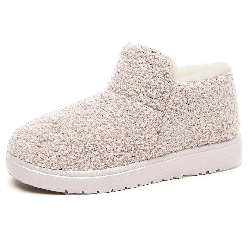 

Женские плюшевые толстые теплые хлопковые ботинки на мягкой подошве, зимние ботинки 41 белый