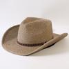 Popular European and American Classic Straw Woven Western Cowboy Hat Men's and Women's Outdoor Fashion OL Wind Woven Top Hat
