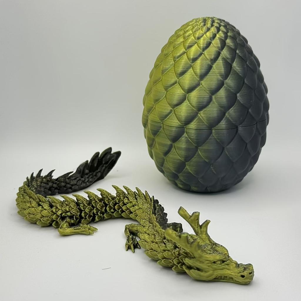 6.5Cm Dragon Scale Egg+15Cm Dragon New 3D Printing Dragon Flying Dragon Rotating Articulated Wing Dragon Home Decor
