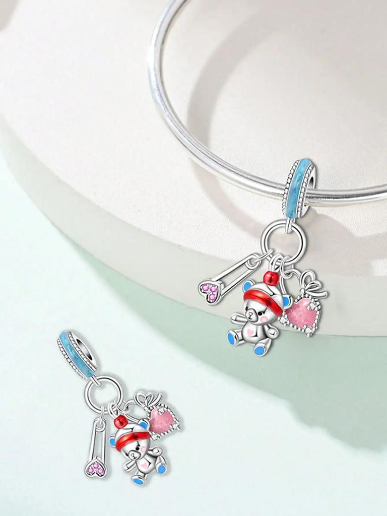 Charm Copper Colors Cute Little Bear Bead For Original Bracelet Diy Beads Charms Jewellery Making Gift For Women Styfne