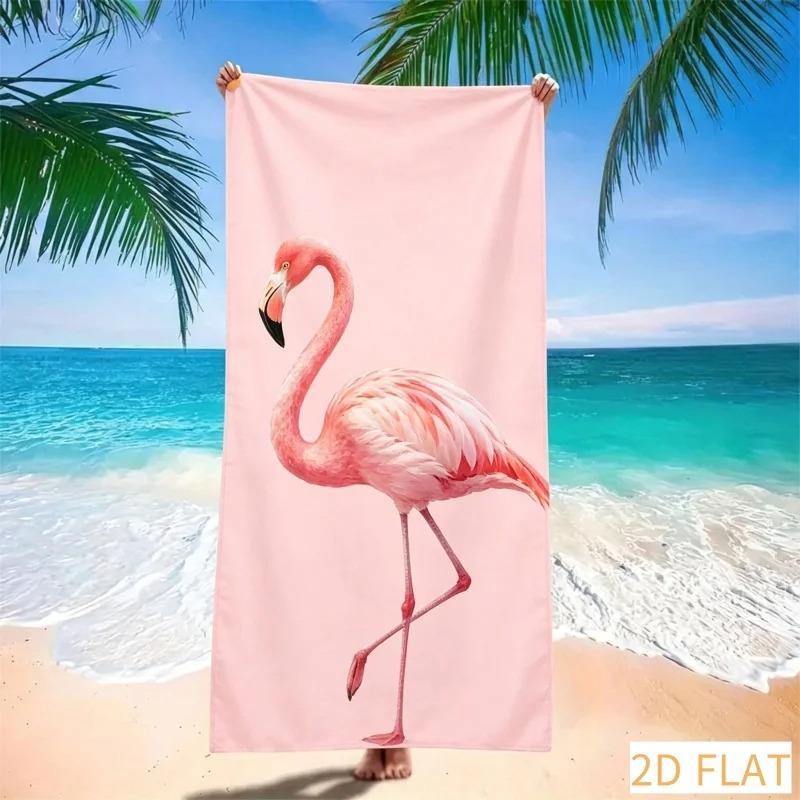 Tropische Palme & Flamingo Meereswellen Serie Druck Super Saugfähiges Mikrofaser Strandtuch Für Alle Jahreszeiten Urlaub Strand Geschenk