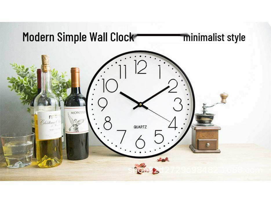 10-Inch 3D Digital Quartz Wall Clock - Silent Sweep, Plastic, 25cm Wall-Mounted