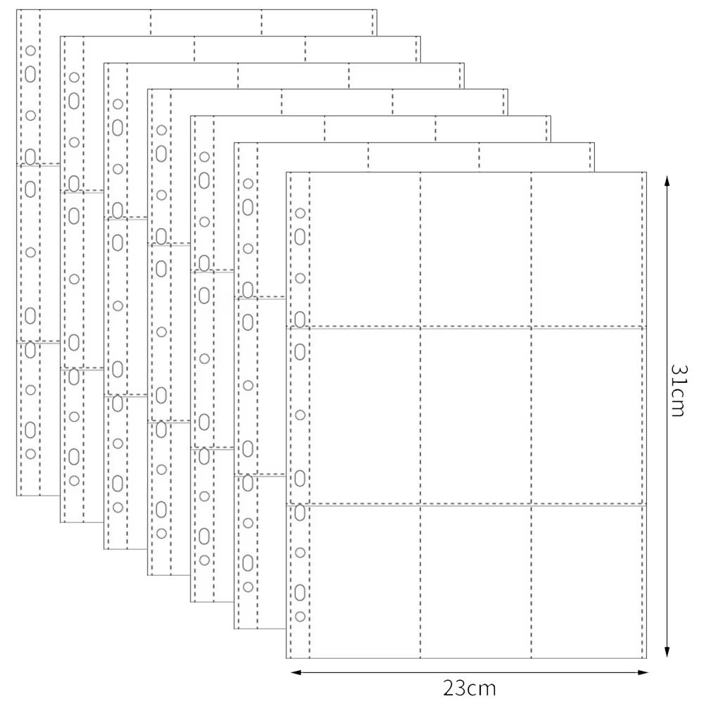 11-Hole Photo Album Pages A4 Photocards Sleeves Binder Refill Inner Page
