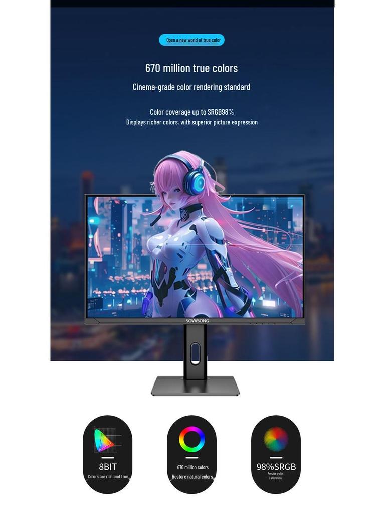 24" Bezel-less High Refresh Rate Gaming Monitor with HD LCD Screen (Available In 19"/22"/27")