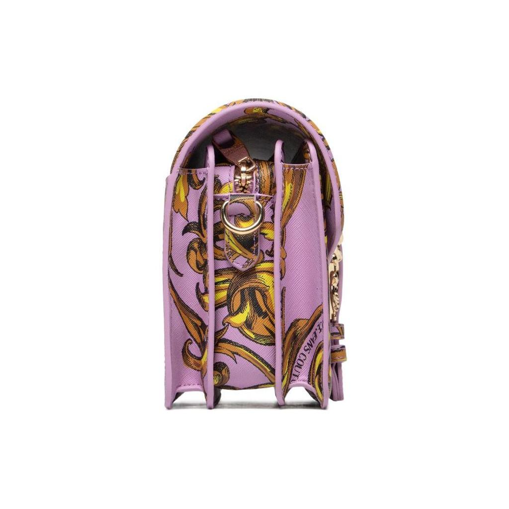 Versace Jeans Couture Magnetic Snap Closure Faux Leather Shoulder Bag Women Shoulder Bag Purple Red 72VA4BF1-71880-G30