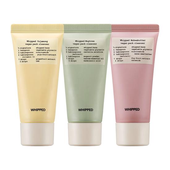 WHIPPED Vegan Pack Cleanser Gift Set 25g X 3 (Mug Tree + Fig Butter + Yuzu Grapefruit)