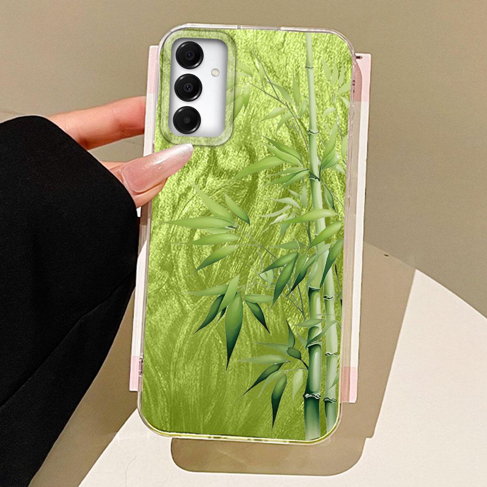 Зеленый Бамбуковый Цветок Текстура Камлот Чехол для Телефона для Samsung Galaxy A55 A56 A36 A26 A16 A53 A06 A14 A24 A34 A54 A15 A25 A35 Крышка Galaxy A16