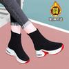 Inner Height Socks Black Shoes Women Fall Korean Version Thick Bottom High Top Boots Knitted Elastic Thin Socks Boots