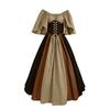 Women's Off‑Shoulder Half Sleeve Maxi Dress Loose Fit High Waist Vintage Renaissance Medieval Gown