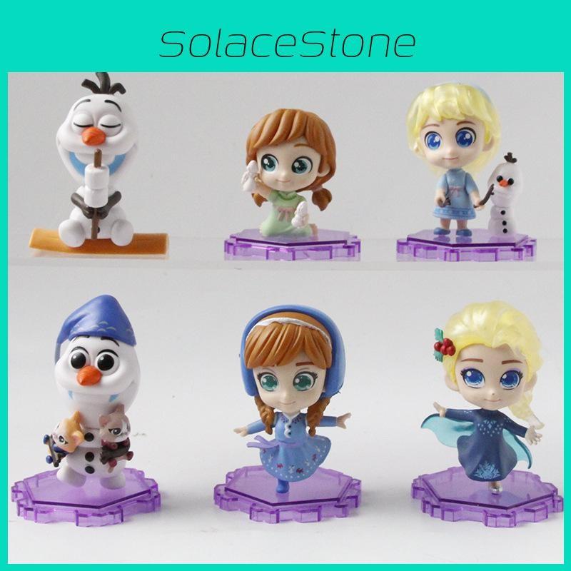 Elsa Frozen Olaf Pvc Model Set Collectible Figures Children Decor Playroom
