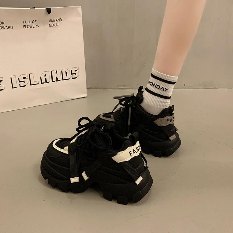 Leather Shoes Women's Spring Models Autumn New Models Height Increase Small Muffin Platform Sports Casual Shoes