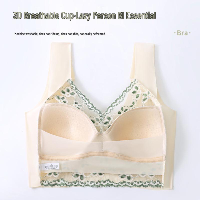 Seamless Lace Bandeau Bra: Wireless, Fixed Cup for a Flattering Look