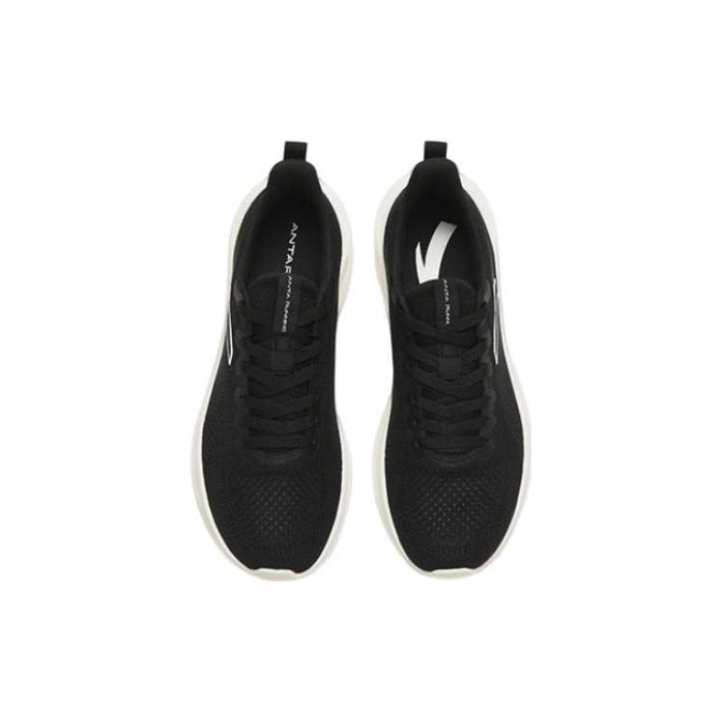 Anta Flyknit Slip Resistant, Abrasion Resistant, Lightweight Low top Sprint Running Shoes Women's Black White Sneakers 922315582-1