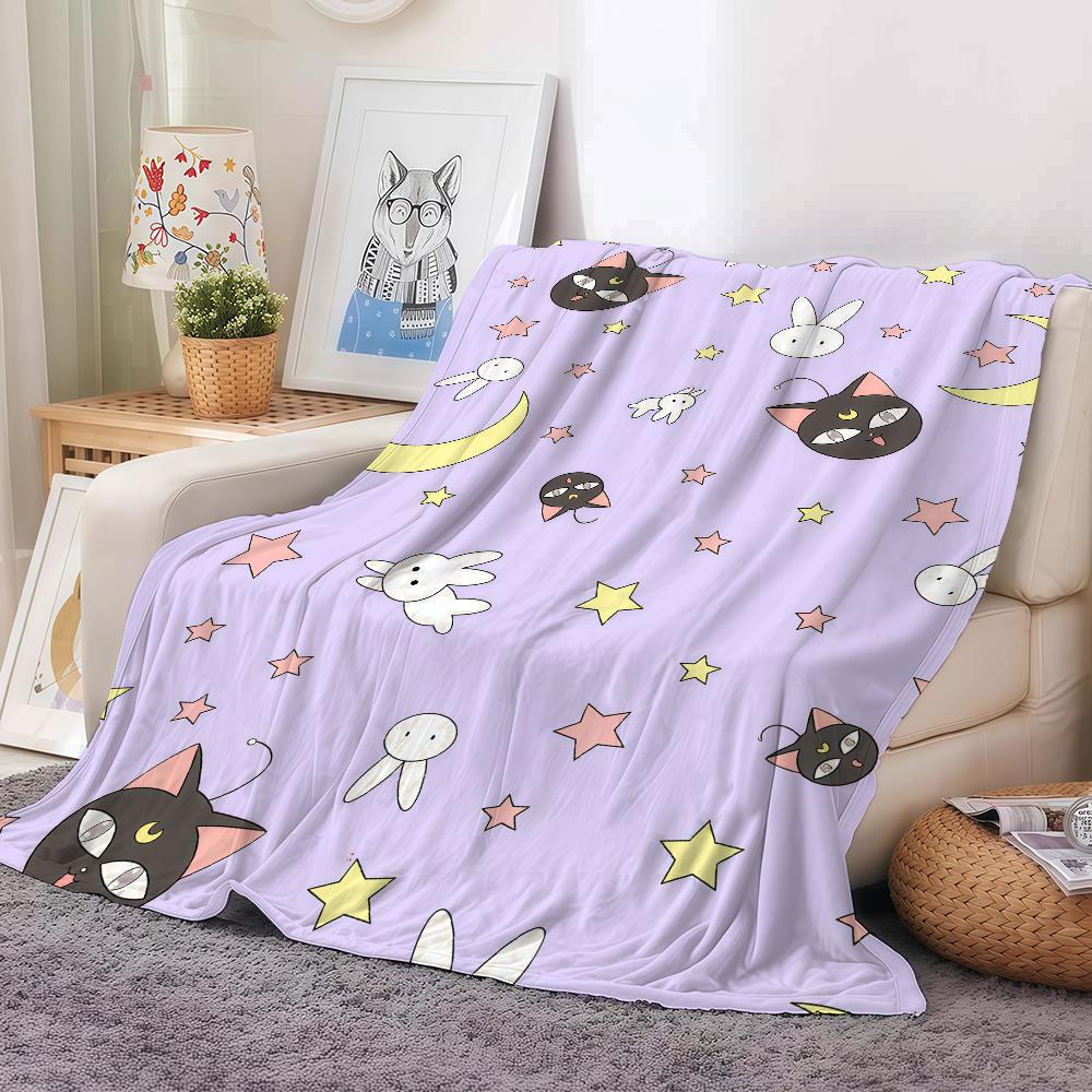 Magical Girl S-Sailor M-MoonS Blanket For Sofa Office Bed Plane Travel Sleep Read Relax Camping Soft And Warm
