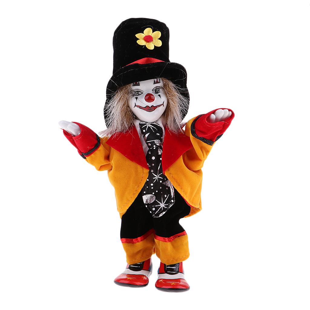 18cm Clown Kollektion Rothaariger Clown Puppe Figur Porzellanpuppen Modell Spielzeug oder Valentinstagsgeschenk, für Zuhause Büro Schreibtisch Dekoration