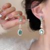 Summer Green Flower Fashionable and Elegant Earrings Temperament Versatile Sweet Stud Earrings Atmospheric Fresh Earrings
