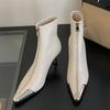 New Footwear Modern Women Ankle Boots Designer Zippers Shoes Pointed Toe Ladies Short Booties Female Thin Heels Shoes
