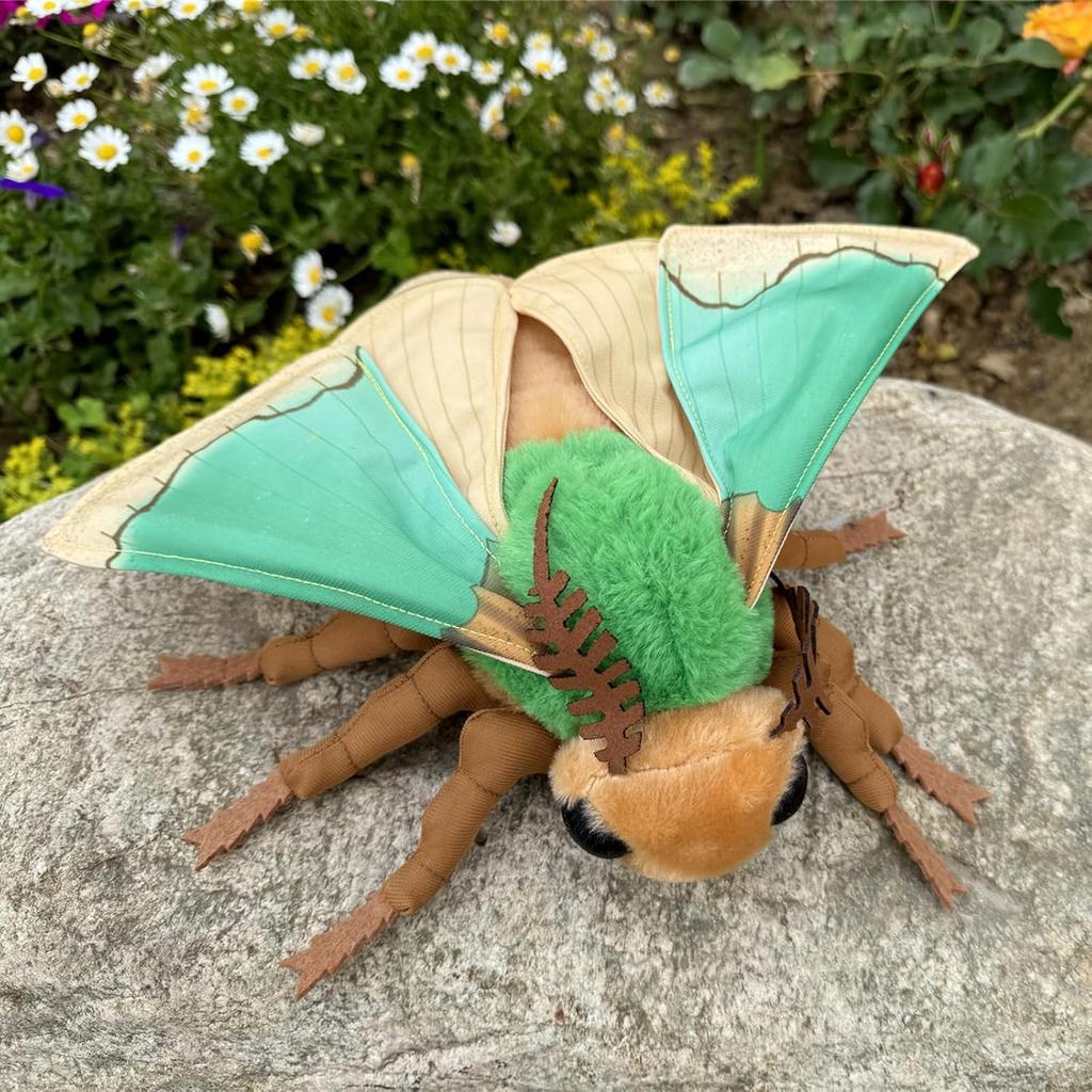 ZHONGXIN MADE Green Moth Plush Toy,Realistic Green Moth Stuffed Animal 11 Inch,Realistic Soft Large Moth Plush Model Toy,Unique Stuffed Animal Gift