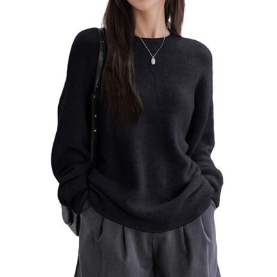 Women's Fashionable Casual Loose Versatile Lazy Long-Sleeved Round Neck Pullover Sweater
