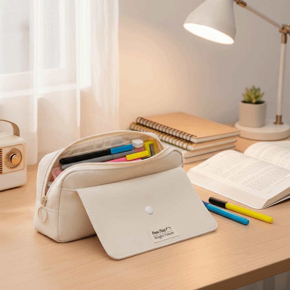 Solid Color Stationery Bag Cute Cartoon Storage Bag Advanced Pencil Case  School Supplies