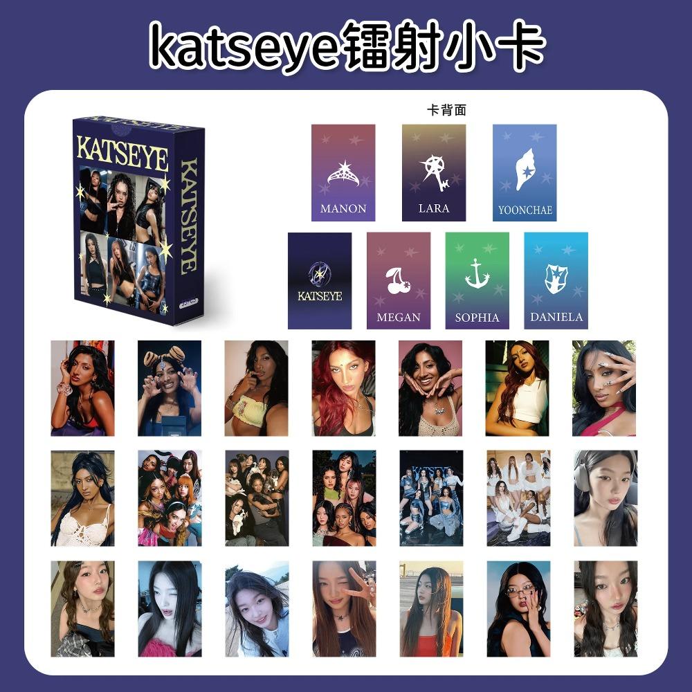55 Pièces/Set Kpop Idol Fille KATSEYE Nouvelles Cartes Postales MANON SOPHIA DANIELA LARA MEGAN YOONCHAE Impression Laser HD Cartes Lomo Cadeaux pour les Fans@@