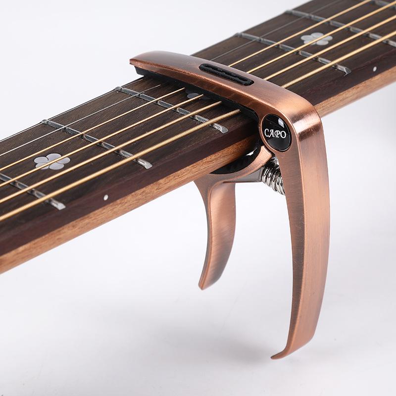 Unisex kovová kapodastra a klipová ladička pro folk, elektrickou kytaru a ukulele