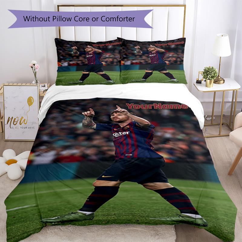 Messi 87 Customize your name Bedding Set Breathable Duvet Cover with Pillowcases Home Decoration Birthday Gift