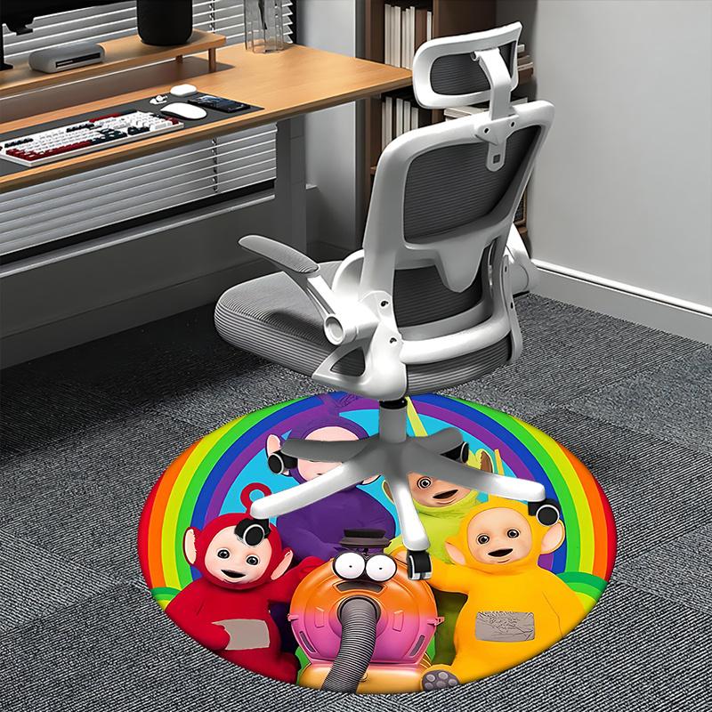 Teletubbies,Tinky Winky Chair mat Round Rug Office carpet, Machine Washable, Non slip, Suitable for Living Rooms, Bedrooms 80cm