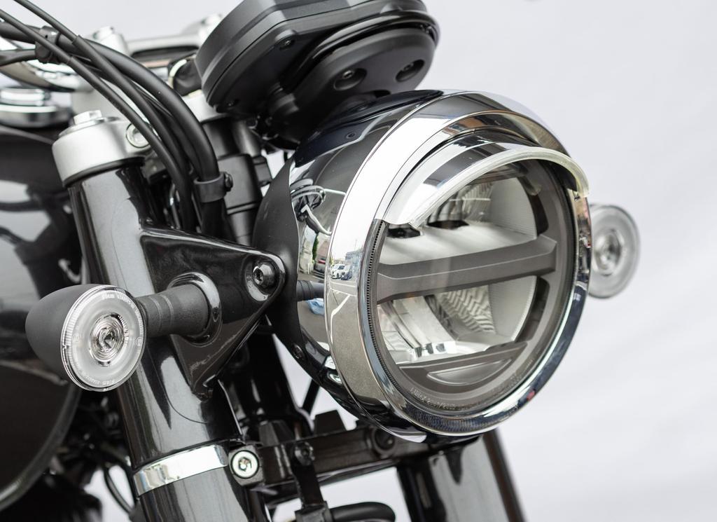 Kijima GB350C ('24-) Motorcycle Parts Headlight Visor, Steel, Retro Custom, Plated Finish, Part Number 203-2993