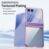 High Clear Plating Case for Samsung Galaxy Z Flip 7 5G ZFlip7 Flip7 Hinged Glass Film Protect Fold Shockproof Hard Plastic Cover