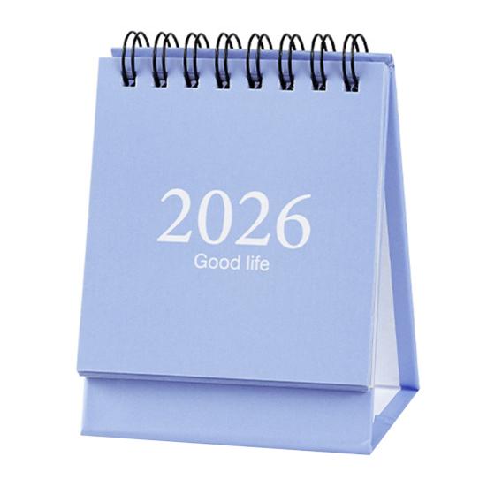 

Мини настольный календарь на 2026 год со стикерами, Планировщик ритуалов, Портативный настольный перекидной календарь для дома, офиса, школы синий