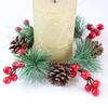 Simulation Decoration Christmas Wreath True and False Pine Cones Creative Home Candle Ring Ornaments Decorative Wreath