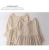Spring/Summer 2026 Elegant Floral Tie-Up Round Neck Pullover Dress