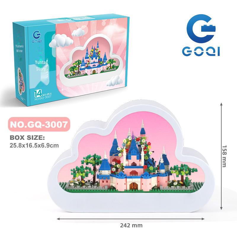 Santa Claus Cloud Mirror Night Light Building Blocks Toy for Kids - Christmas Gift