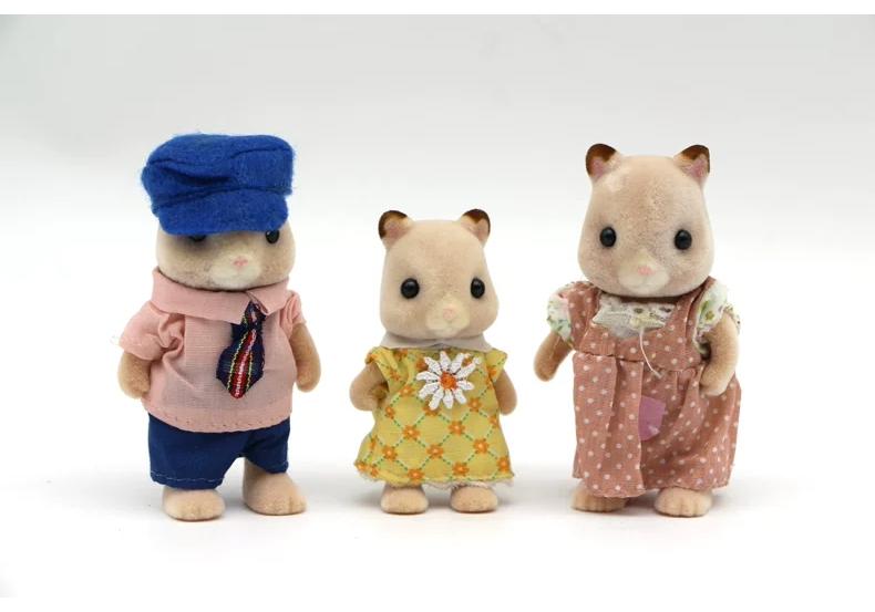 Original Forest Animal Family 1:12 Dollhouse Furniture Mini Rabbit Bear dog cat pets dolls Figure Toy Dolls Kids Gifts