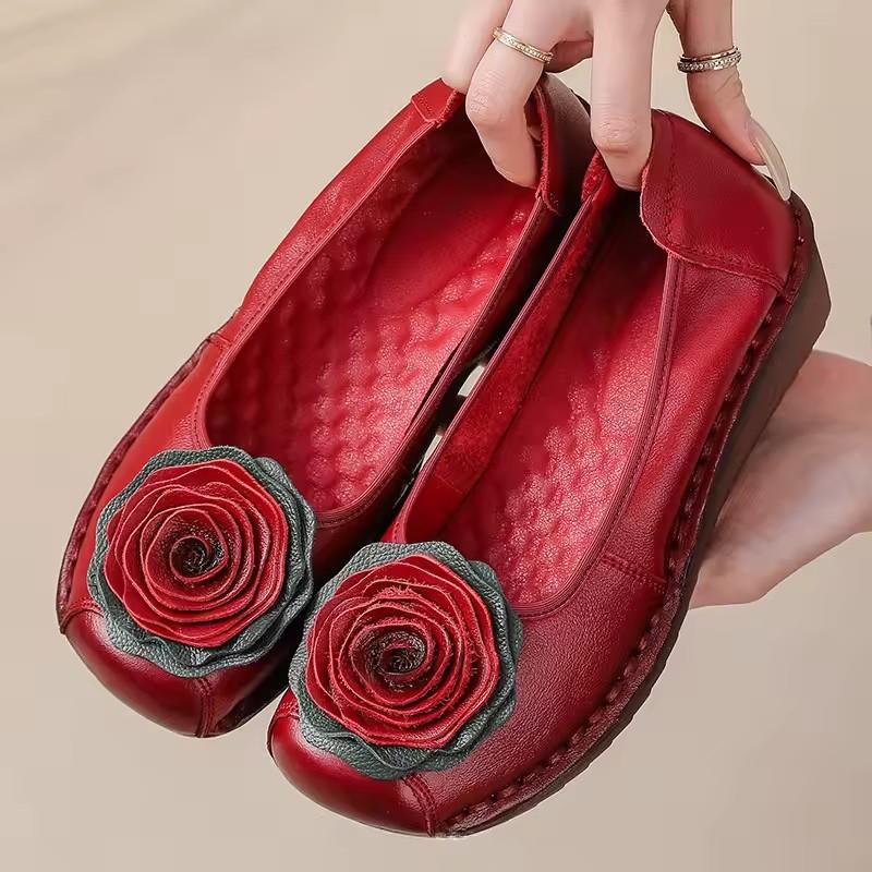Fashion GKTINOO 2025 Soft Genuine Leather Flat Shoes Women Flats with Flowers Ladies Shoes Women Designers Loafers Slip On