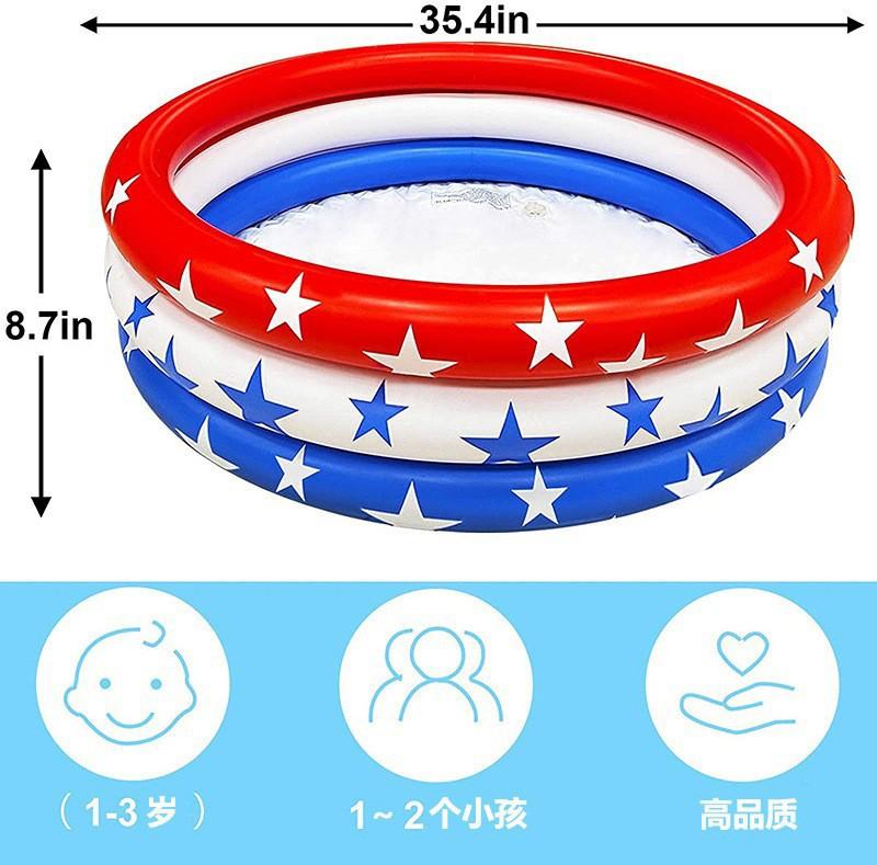 

Надувной детский бассейн 3 кольца Складной бассейн для плавания Для помещений и улицы Круглый бассейн белый