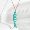 Cute Exquisite Colorful Fish Pendant Necklaces For Women Girls  Stainless Steel Necklace Summer Beach Jewelry Gift