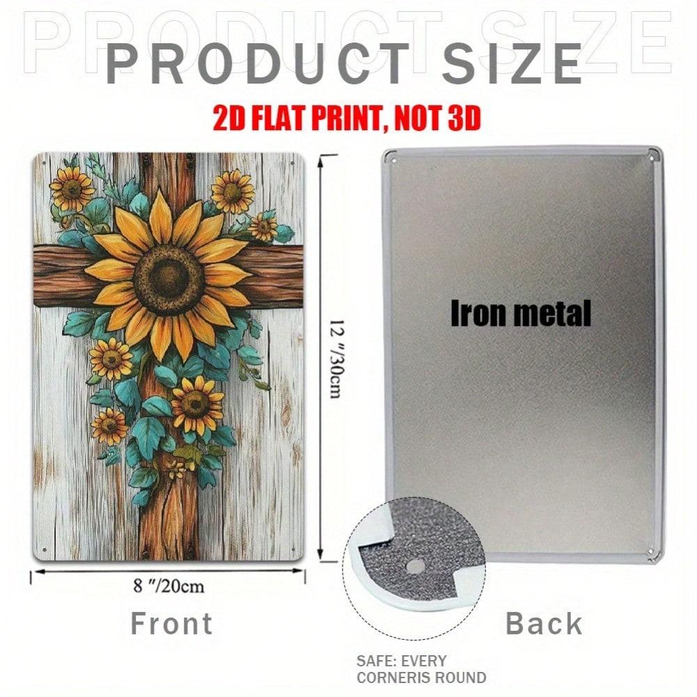 

Sunflower Metal Cross Wall Art Sign 8x12 Inch Home Church Decor Gift 20x30 разноцветный