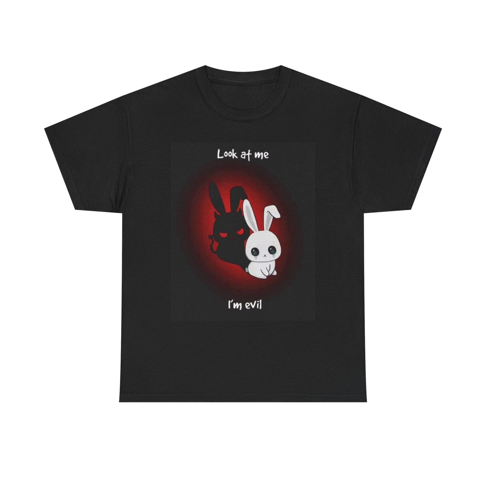 Men s and Women s T-shirts Look At Me Im Evil Bunny XXXL