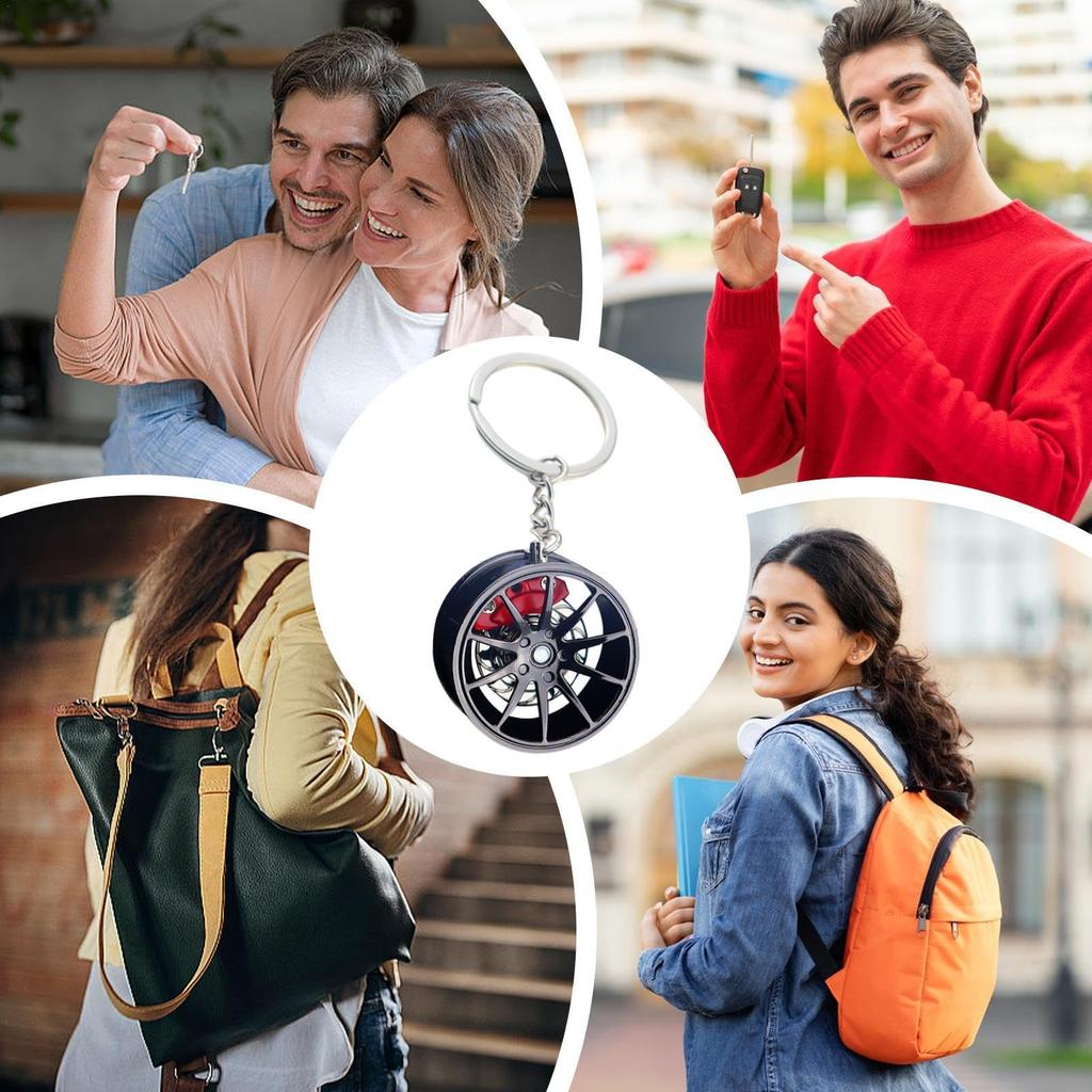 Wheel Hub Metal Keychain, Wheel Hub Keychain | Metal Wheel Rim Keychain - Creative