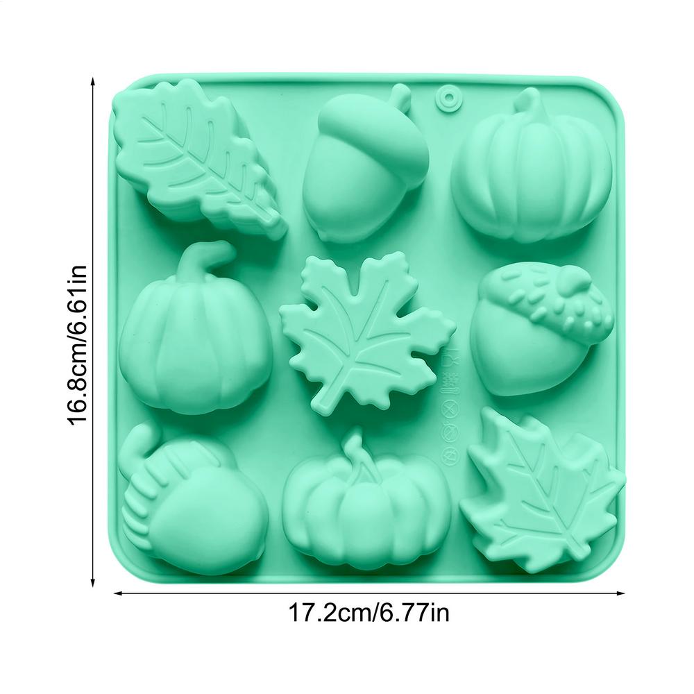Silicone Pans For Baking 9-Cavity Fall Pumpkin Silicone Cake Molds Fall Decor Maker Craft Supplies For Thanksgiving Halloween