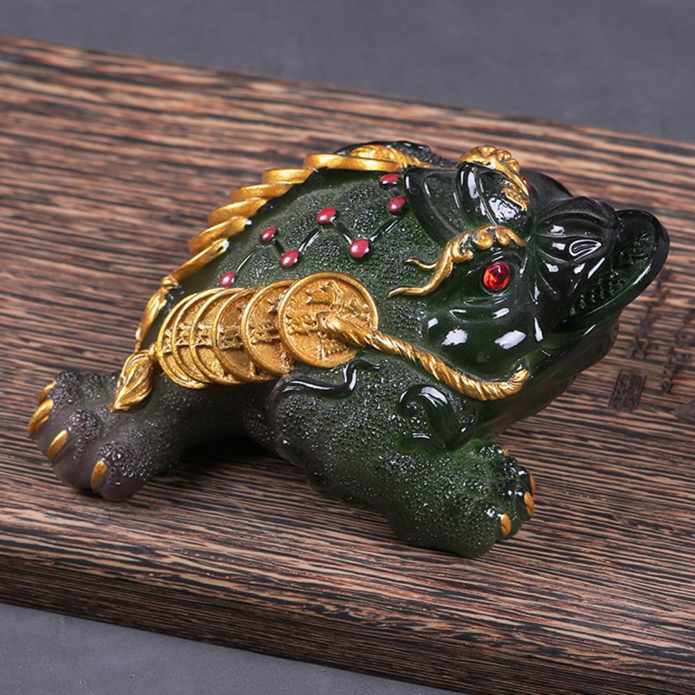 Lucky Toad Figurine Color Changing Resin Toad Tea Pet Ornament for Home Office Desk Decor Wealth Kung Fu Tea Set Ceremony