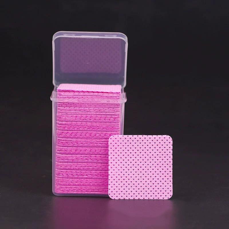 111Pcs Pink Lint-Free Nail Polish Remover Wipes UV Gel Glue Removal Cotton Pads for Manicure & Makeup Cleaning Tools