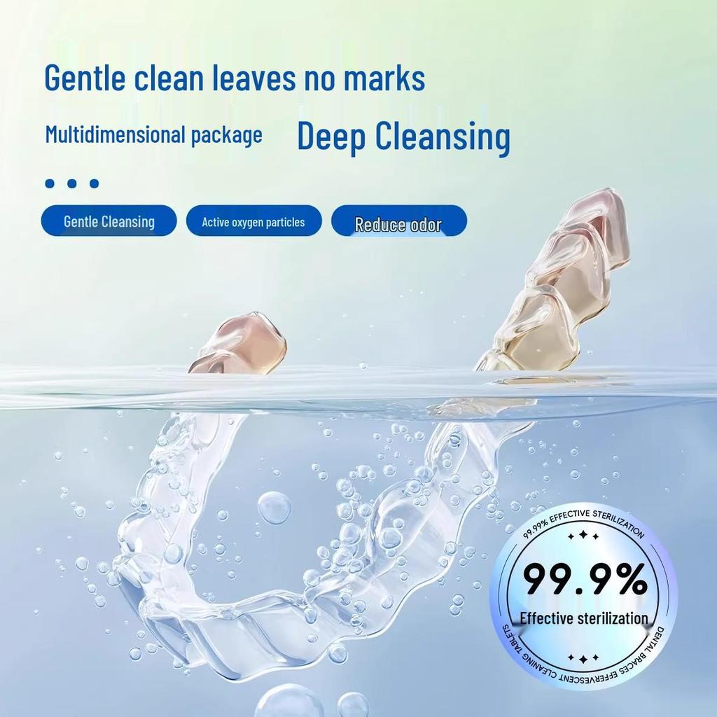 Hishihainuo Orthodontic Retainer Cleaning Tablets for Braces, Dentures, and Invisible Aligners