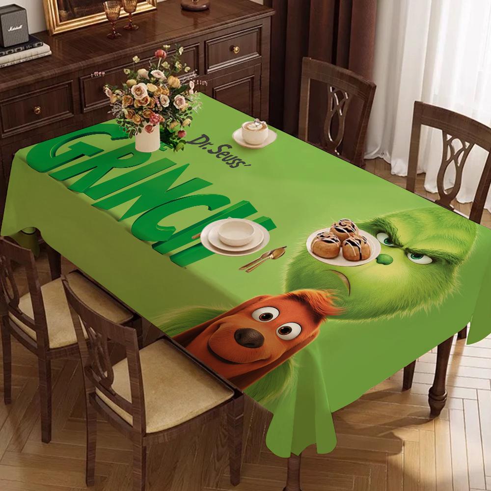 Cartoon The G-Grinchs Rectangle Waterproof Tablecloth Party Decor Farmhouse Kitchen Dining Table Cloth Wedding Decorations