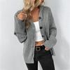 Women Knit Hooded Sweater Coat Single Breasted Thick Cardigan Solid Casual Splice Jumpers Full Sleeve Cardigans
